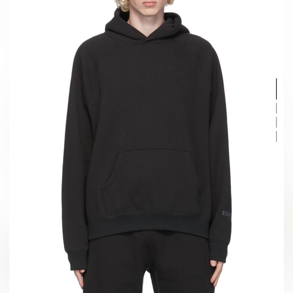 XXS BLACK Fear of God Essentials Fleece Pullover Hoodie Unisex